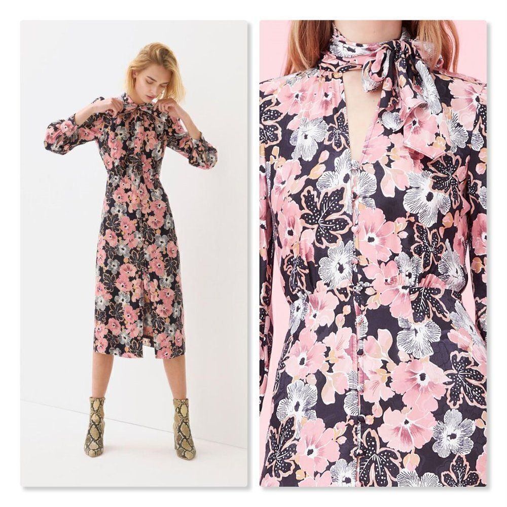 Rebeccaย TaylorโJardinโFleurโSilkโJacquardโDress